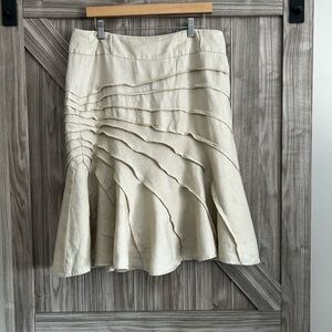 100% Linen Feminine Ruffle Skirt -Size 14